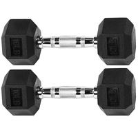 Fitvids Rubber Encased Hex Dumbbell 10lb Pair