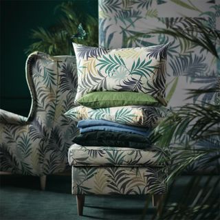 Ikea gillhov cushion covers with plant pattern on couch