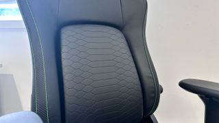 A close-up 6D lumbar support system of the Razer Iskur 2.