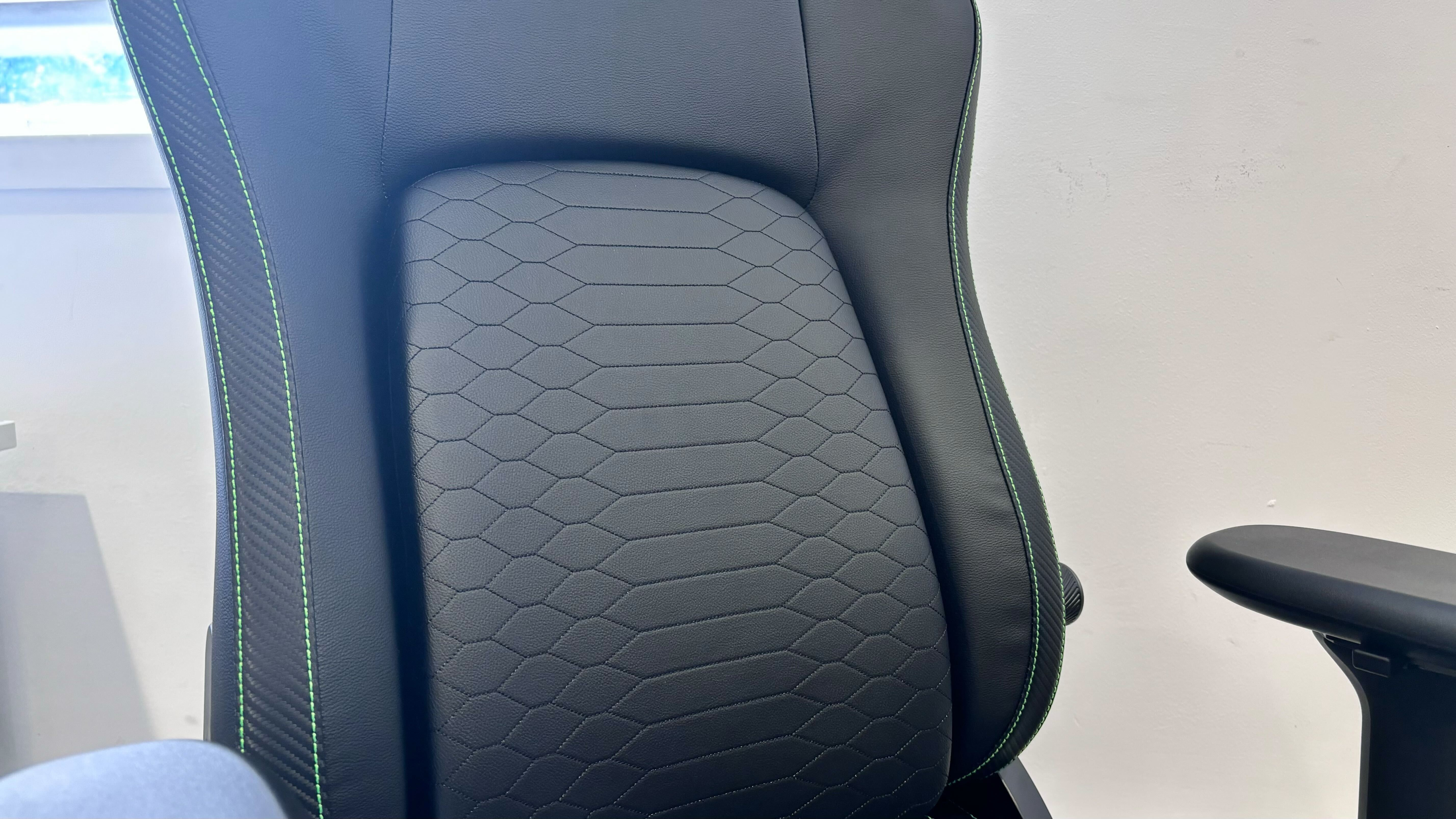 A close-up 6D lumbar support system of the Razer Iskur 2.