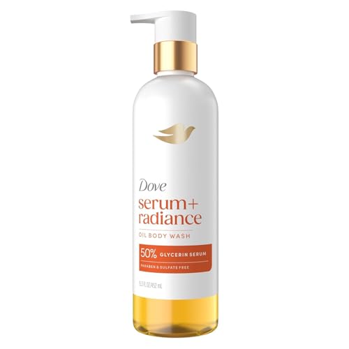 Dove Serum+ Shower Oil Body Wash With Jojoba &amp;amp; Monoi Flower Oils, Radiance Hydrating Cleanser, 15.3 Fl Oz