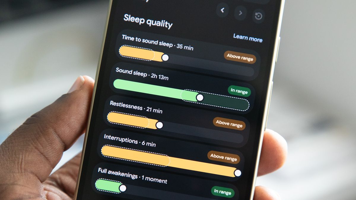Sleep metrics on the Pixel Watch 5