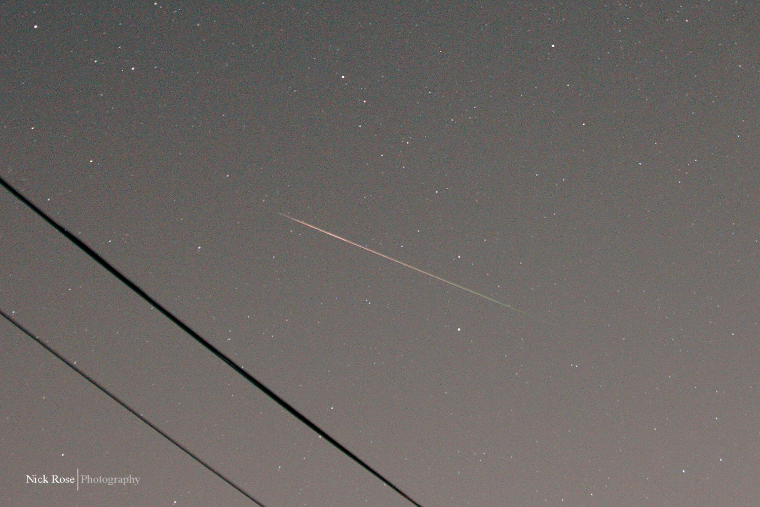 Photographer and skywatcher Nick Rose snaps photo of Perseid meteor from Millbrae, Calif., on Aug. 10, 2011.