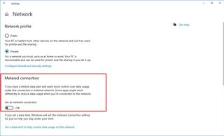 Windows 10 network disable metered connection
