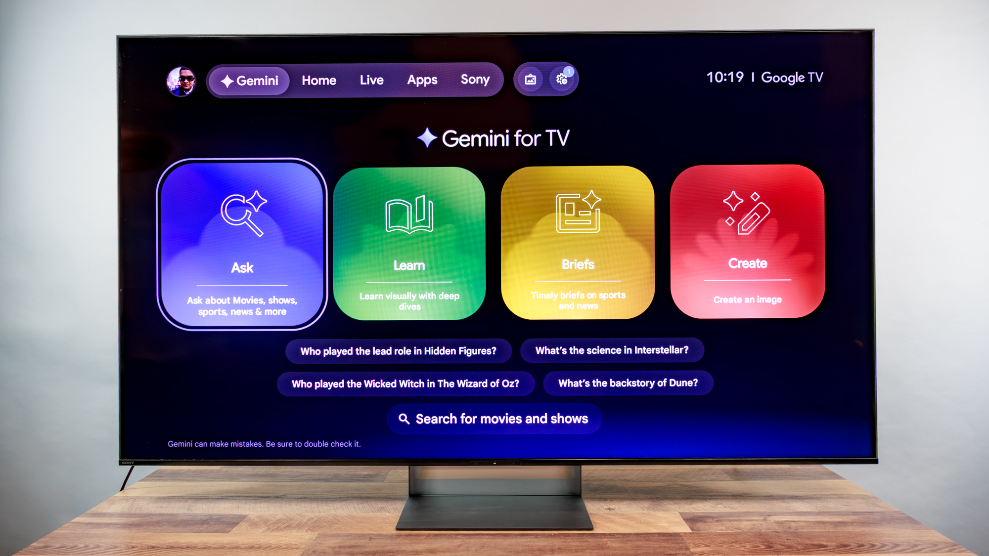 Sony Bravia 7 II True RGB TV on a desk