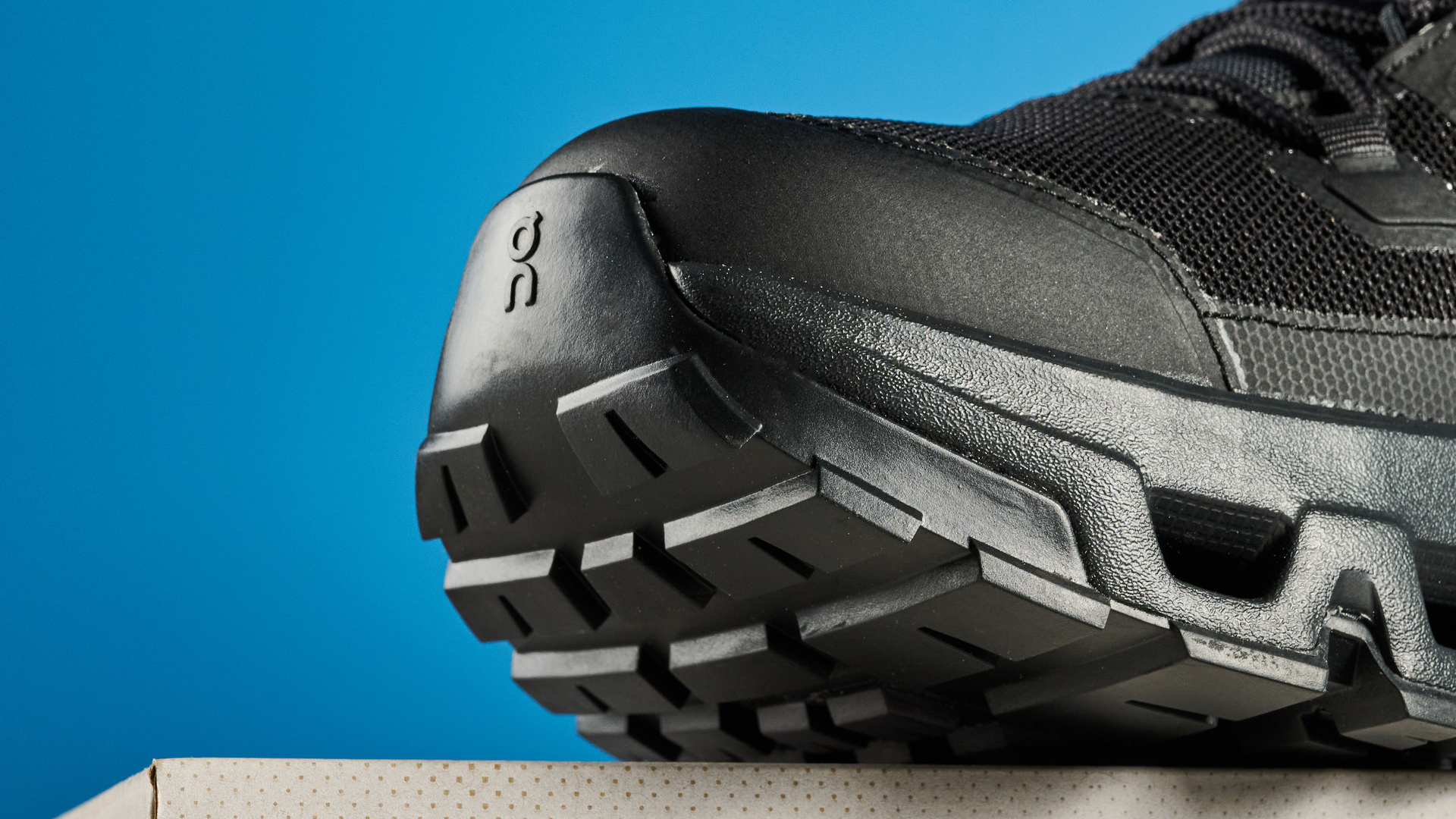 The On Cloudrock Mid WP boots toe guard