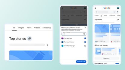 Google Preferred Sources in Top Stories online