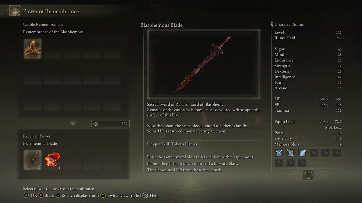 blasphemous blade lore