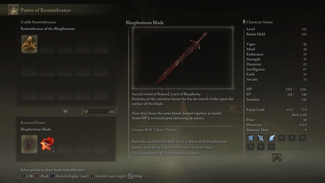 blasphemous blade lore