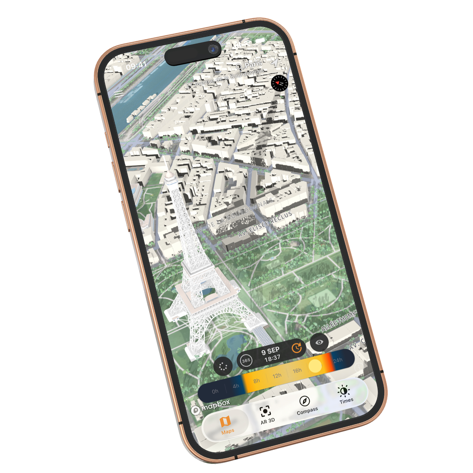 The SunQuest app on an iPhone