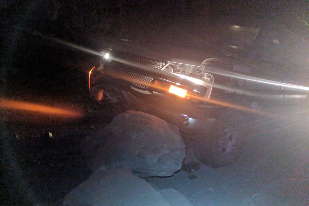 The Rally Cycling van ran into a rock slide en route to Tour of Utah