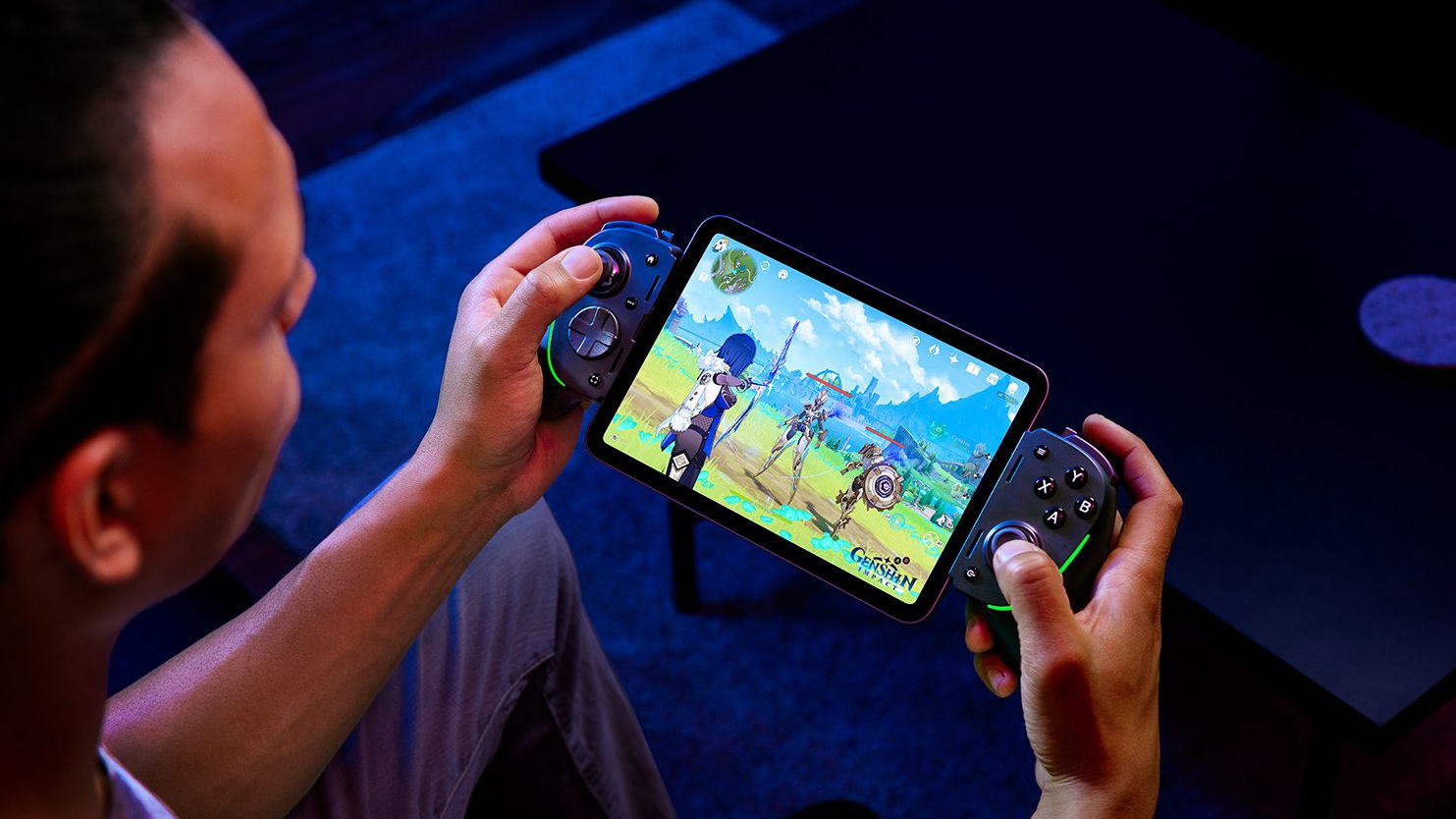 Razer Kishi Ultra attached to a tablet playing a game