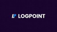 Logpoint logo and branding pictured in white lettering on a black background.