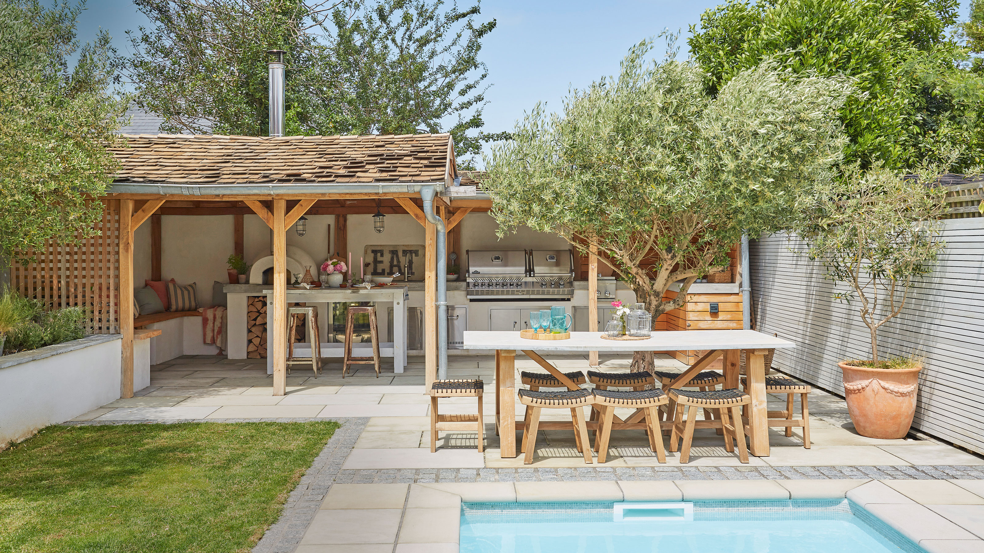 garden with pool