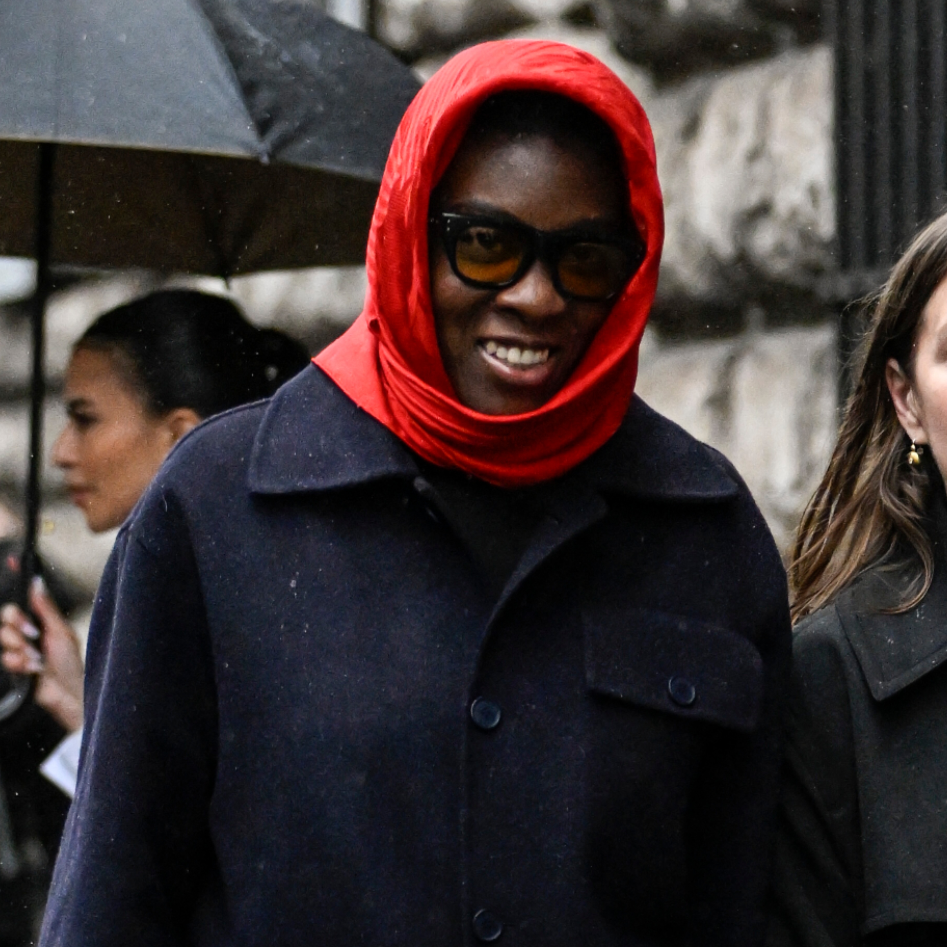 Nikki Ogunnaike wearing a scarf and a coat 