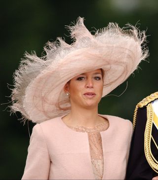 Queen Maxima's elaborate hat at the wedding of Queen Letizia and King Felipe