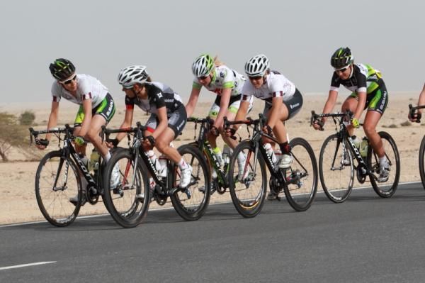 Leading the break, Trixi Worrack (Specialized - lululemon) and Judith Arndt (GreenEDGE-AIS)