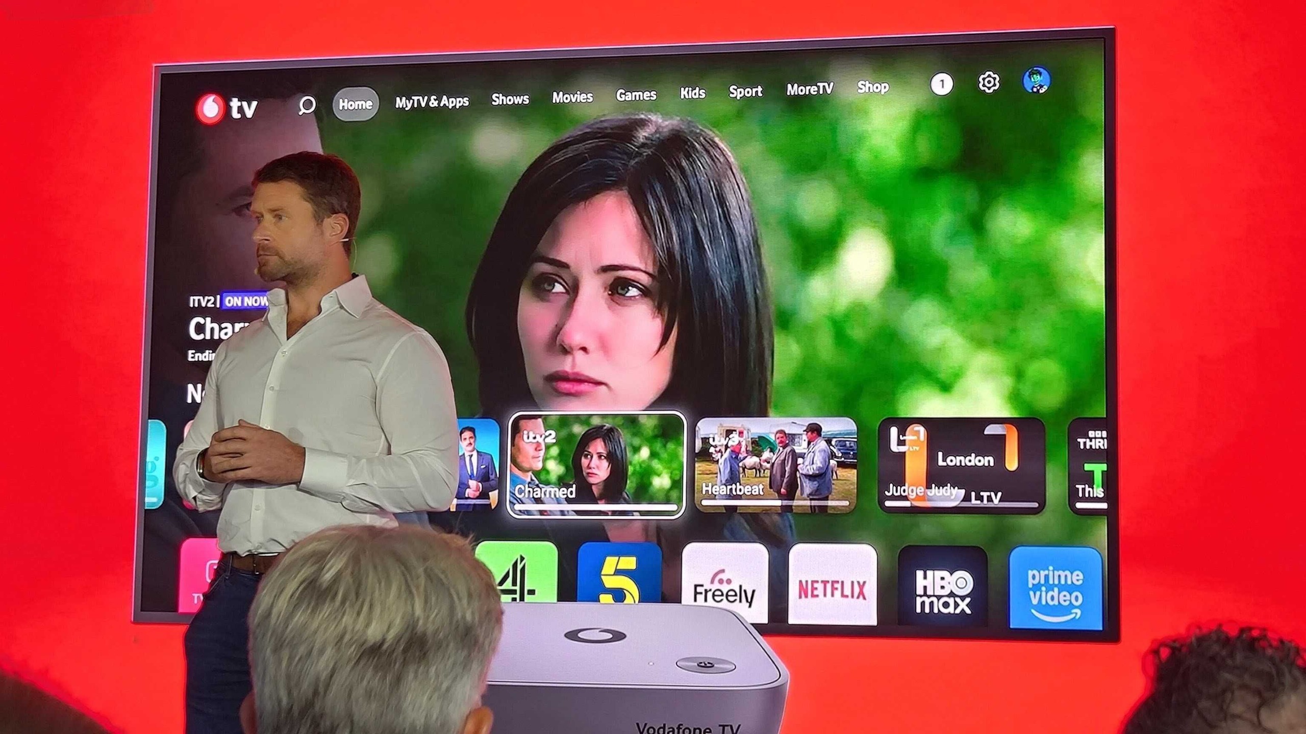 Vodafone consumer director Rob Winterschladen speaking at the Vodafone TV launch event