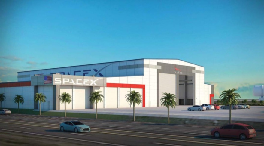 SpaceX hangar expansion art