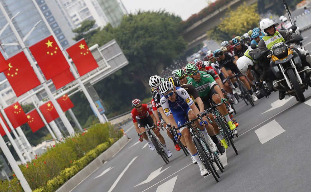 The peloton in action at Tour of Guangxi