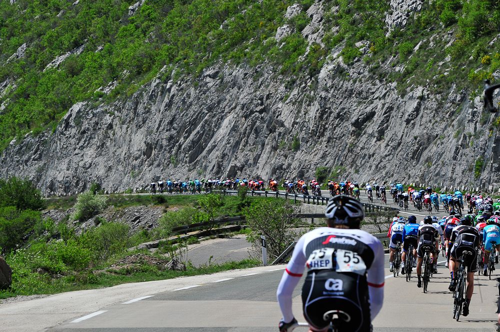 In the peloton during stage 2 at the Tour of Croatia