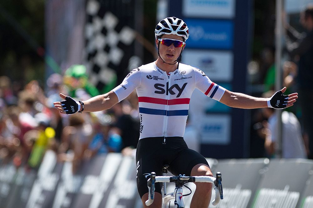 Peter Kennaugh celebrates victory
