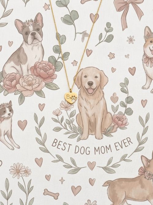 Donyude Dog Mom Paw Print Necklace
