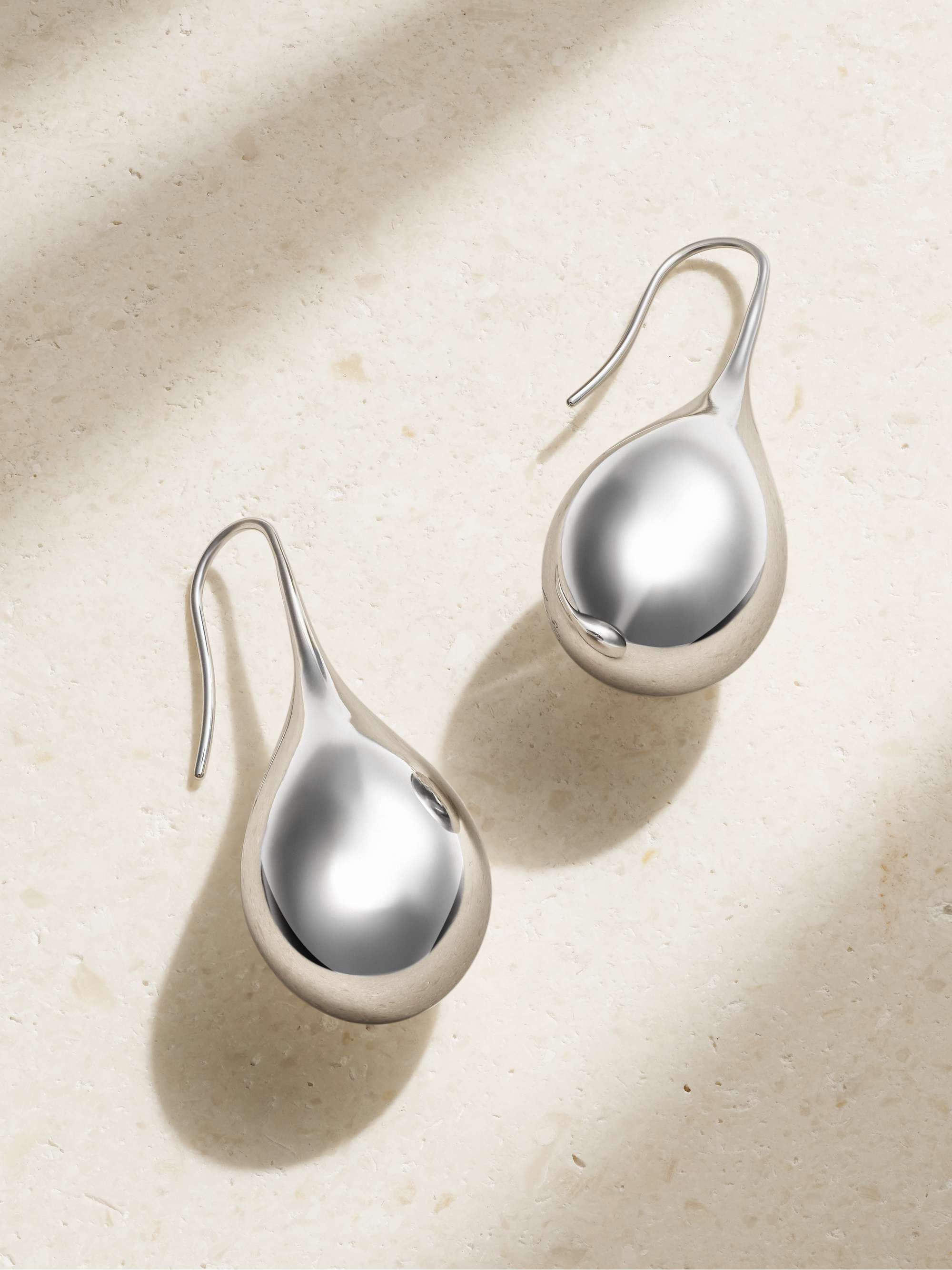 Drop Large Recycled Sterling Silver Earrings