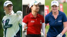Charley Hull, Minjee Lee and Lottie Woad react to shots