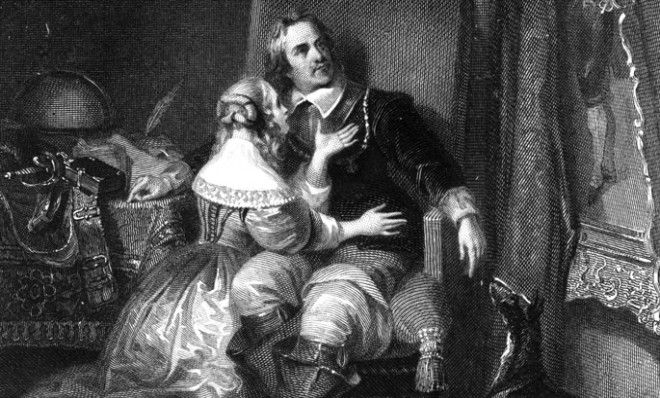 A portrait of Oliver Cromwell and his daughter