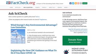 FactCheck.org SciCheck page