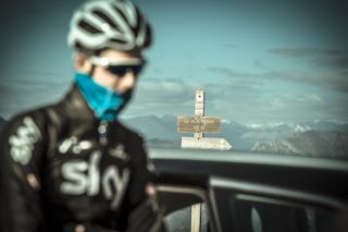 Wout Poels at the summit of the Madone