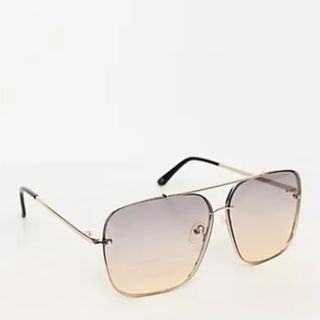 ASOS DESIGN metal aviator sunglasses with gradient lens 