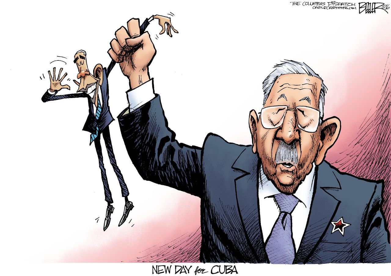 Obama Cartoon U.S. Cuba Relations