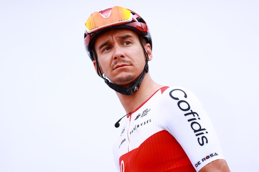 GETXO SPAIN JULY 31 Bryan Coquard of France and Team Cofidis during the team presentation prior to the 77th Circuito de Getxo Memorial Hermanos Otxoa 2022 a 1965km one day race from Bilbao to Getxo 60m Getxokirolak on July 31 2022 in Getxo Spain Photo by Gonzalo Arroyo MorenoGetty Images