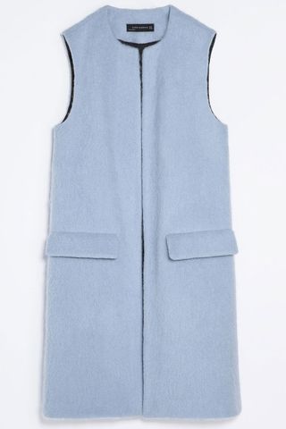 Zara Blue Mohair Waistcoat, £129
