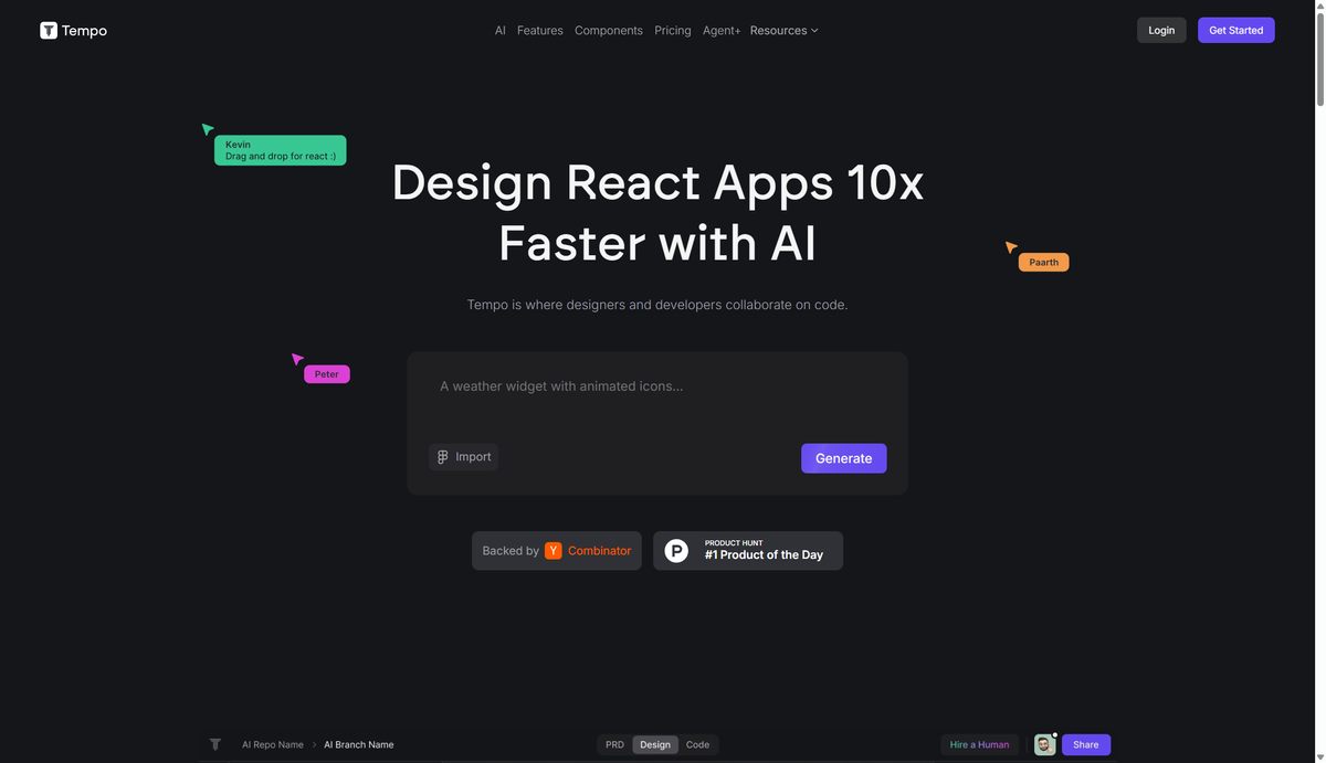 screenshot of vibe coding platform being used