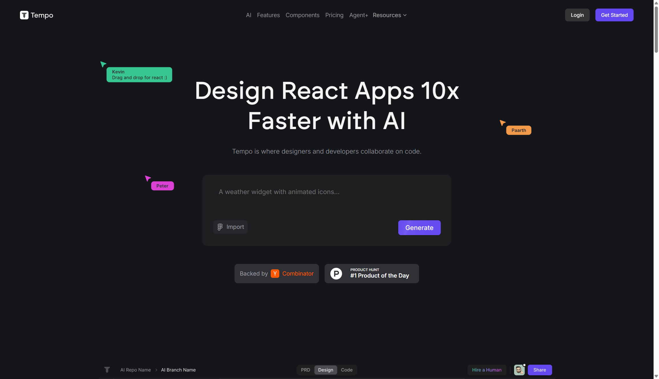screenshot of vibe coding platform being used