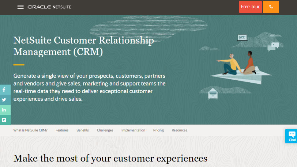 Tangkapan layar situs web NetSuite CRM