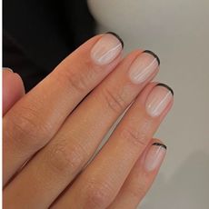 @raelondonnails black French tip nails