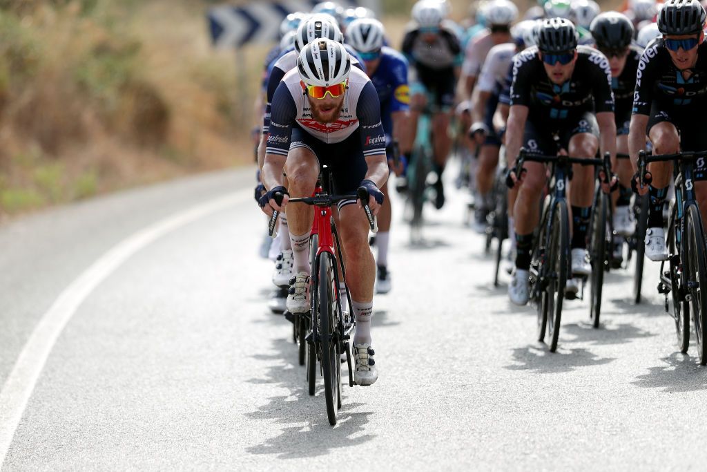 LA MANGA SPAIN AUGUST 21 Quinn Simmons of United States and Team Trek Segafredo competes during the 76th Tour of Spain 2021 Stage 8 a 1737 km stage from Santa Pola to La Manga del Mar Menor lavuelta LaVuelta21 on August 21 2021 in La Manga Spain Photo by Gonzalo Arroyo MorenoGetty Images