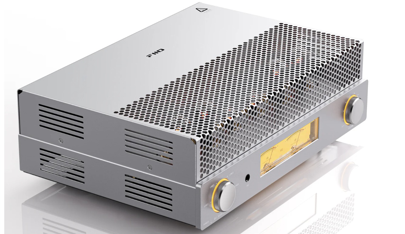 FiiO EA13 valve amplifier on a white background