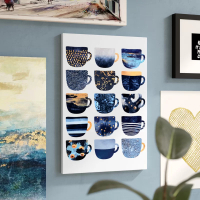 10. East Urban Home pretty blue coffee cups wrapped canvas by Elisabeth Fredriksson| Was $59.99, now $36.99 at Wayfair