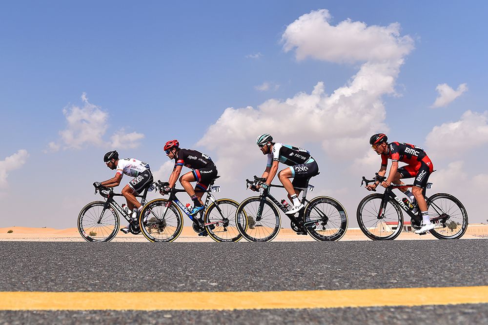 The day's four-man breakaway