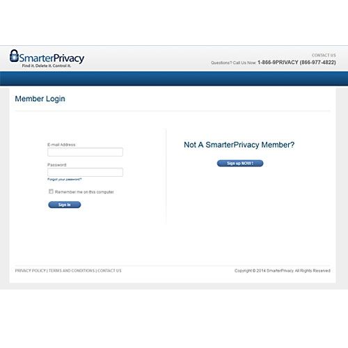 SmarterPrivacy image: The website only offers you a chance to sign up or sign in. If you are a member, you will have access to much more information.