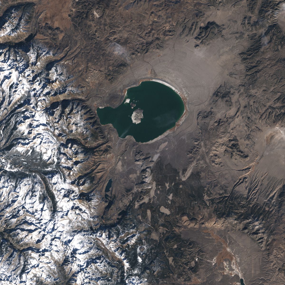 Mono Lake, California, a potentially active volcano.