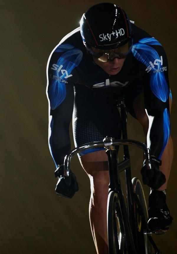 Sir Chris Hoy caught in the light