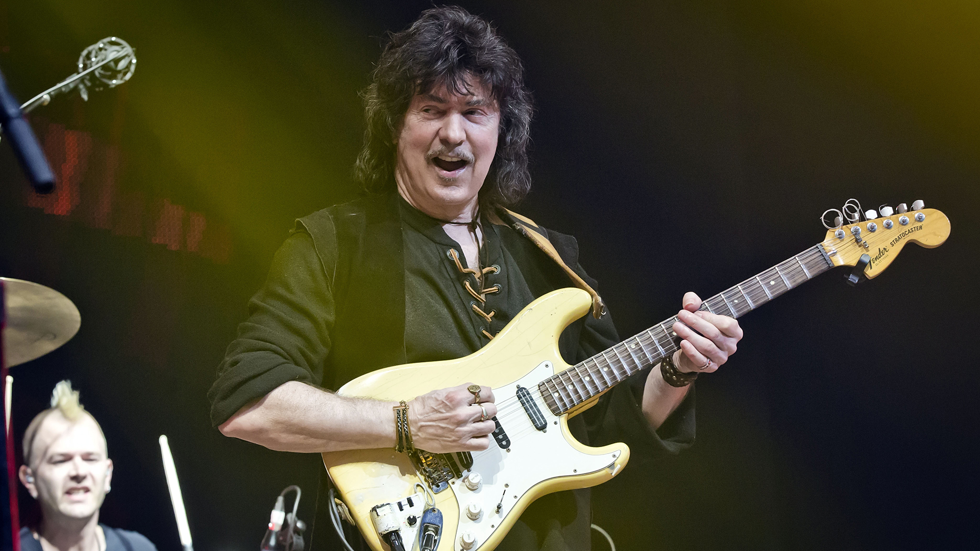 David Keith and Ritchie Blackmore of the British band Ritchie Blackmore&#039;s Rainbow perform live on stage during a concert at the Velodrom on April 18, 2018 in Berlin, Germany