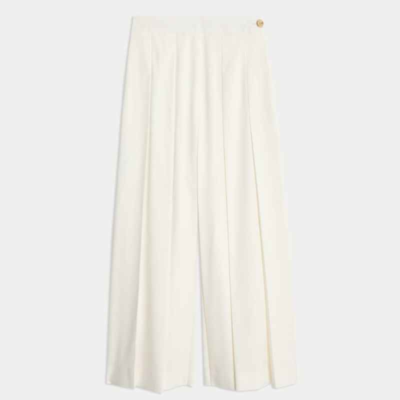 wide leg trousers in white