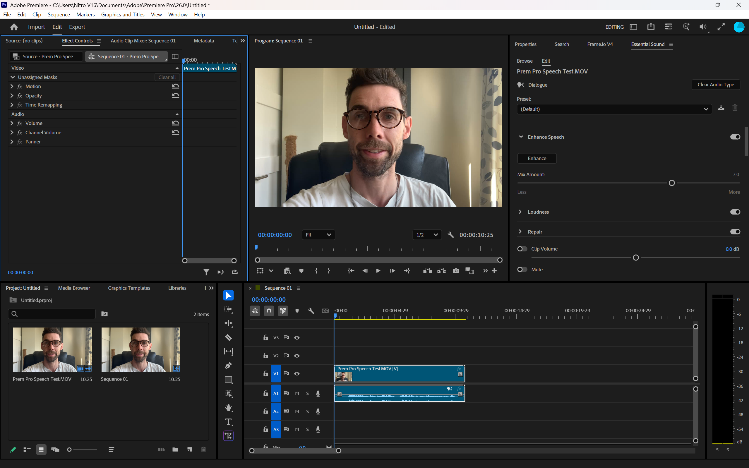 Premiere Pro - Enhance Speech
